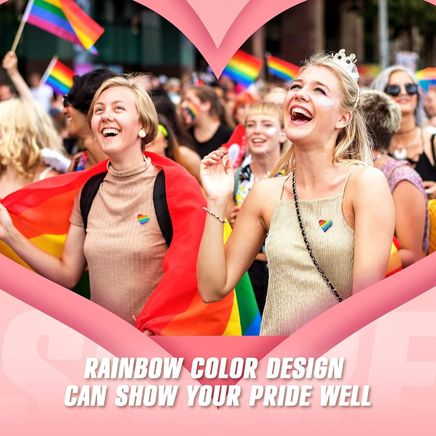22 Pieces Rainbow Pride Pins Lapel Pin Rainbow Brooch Enamel Pin Set Flag Heart Label Bag Pins for Backpacks Pride Lapel Pin Men Women Decorations Pins for Clothes Hat Shawl Backpacks