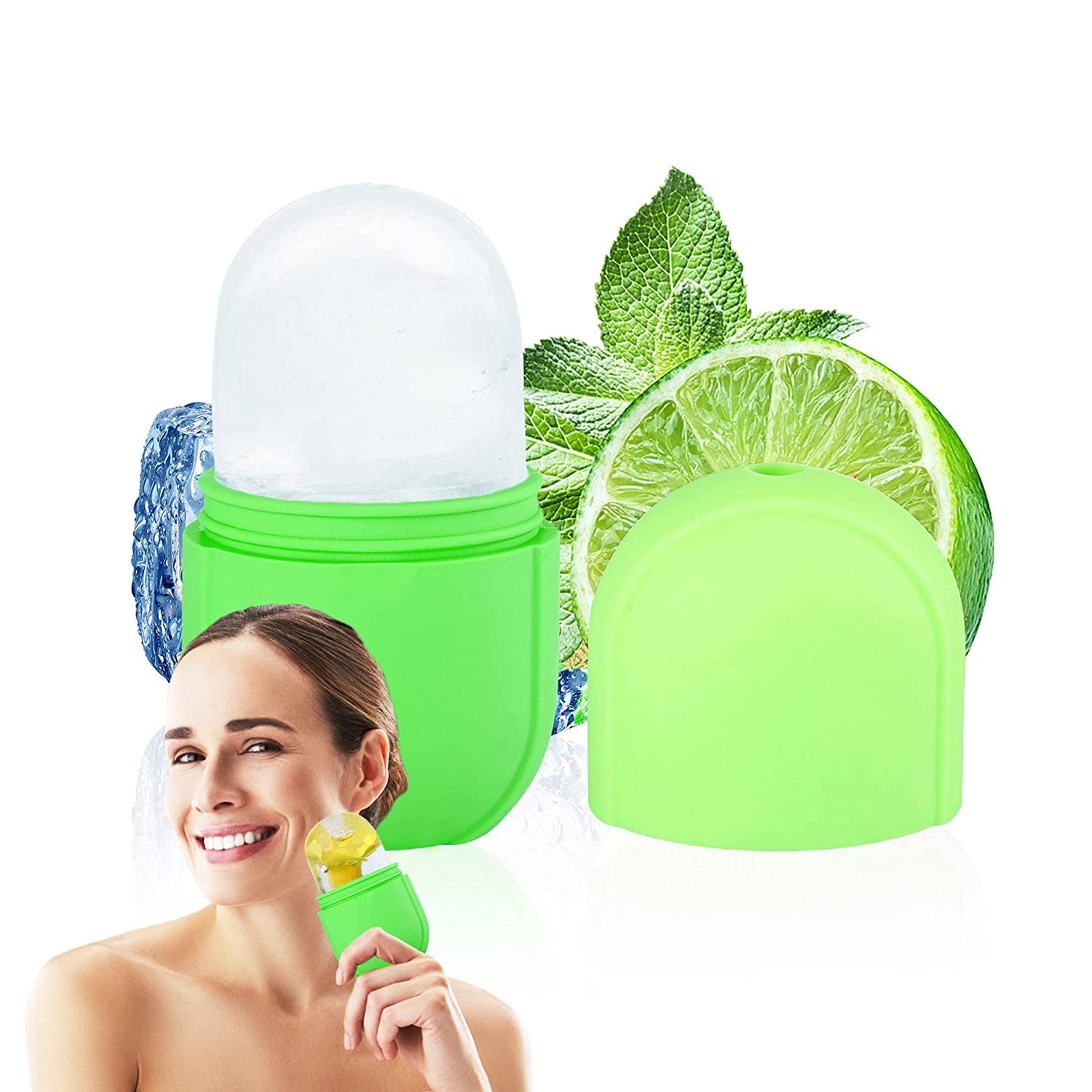 Ice Roller for Face and Eye, Silicone Ice Mold for Face,Facial Ice Roller Skin Care Tool for Eye Puffiness Relief & Remove Fine Lines & Reduce Acne Beauty Gift for Women (Pink) Health & Beauty > Personal Care > Cosmetics > Cosmetic Tools > Skin Care Tools Aethland 05# Green  