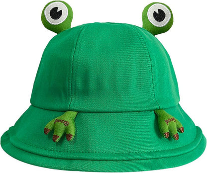 SAOROPEB Frog Hat for Adult Teens, Cute Frog Bucket Hat, Cotton Bucket Hat Funny Hat Fisherman Hat for Men Women Apparel & Accessories > Clothing Accessories > Hats SAOROPEB 2022-green  
