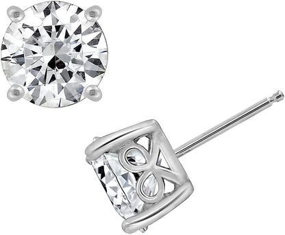 Collection Platinum or Gold Plated Sterling Silver Round-Cut Stud Earrings Made with Infinite Elements Zirconia Apparel & Accessories > Jewelry > Earrings Amazon Collection Platinum-plated 5 cttw 
