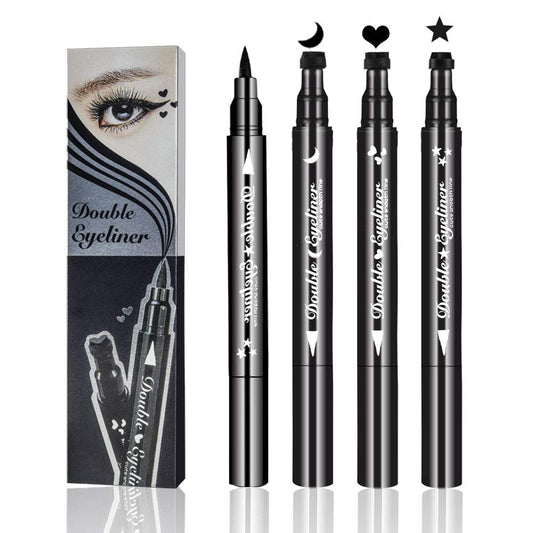 Ownest 3 Pcs Double-Sided Liquid Eyeliner Pen,With Eye Makeup Stamp Super Slim Gel Felt Tip High Black Pigment,Waterproof Smudgeproof Long Lasting Eyeliner Eye Tattoo Makeup Tool-Heart,Star,Moon Health & Beauty > Personal Care > Cosmetics > Cosmetic Tools > Makeup Tools Ownest A  