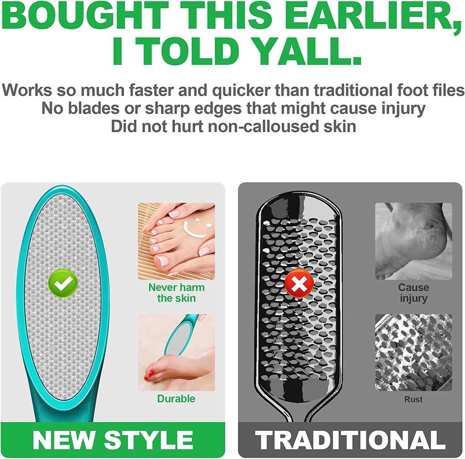 DALLEAN Pedicure Rasp Foot File Pedicure File Callus Remover Best Foot Care File Can Be Used on Both Dry and Wet Feet No Risk of Injury Pedi File Was Life Changing, B-Blue Health & Beauty > Personal Care > Foot Care DALLEAN   