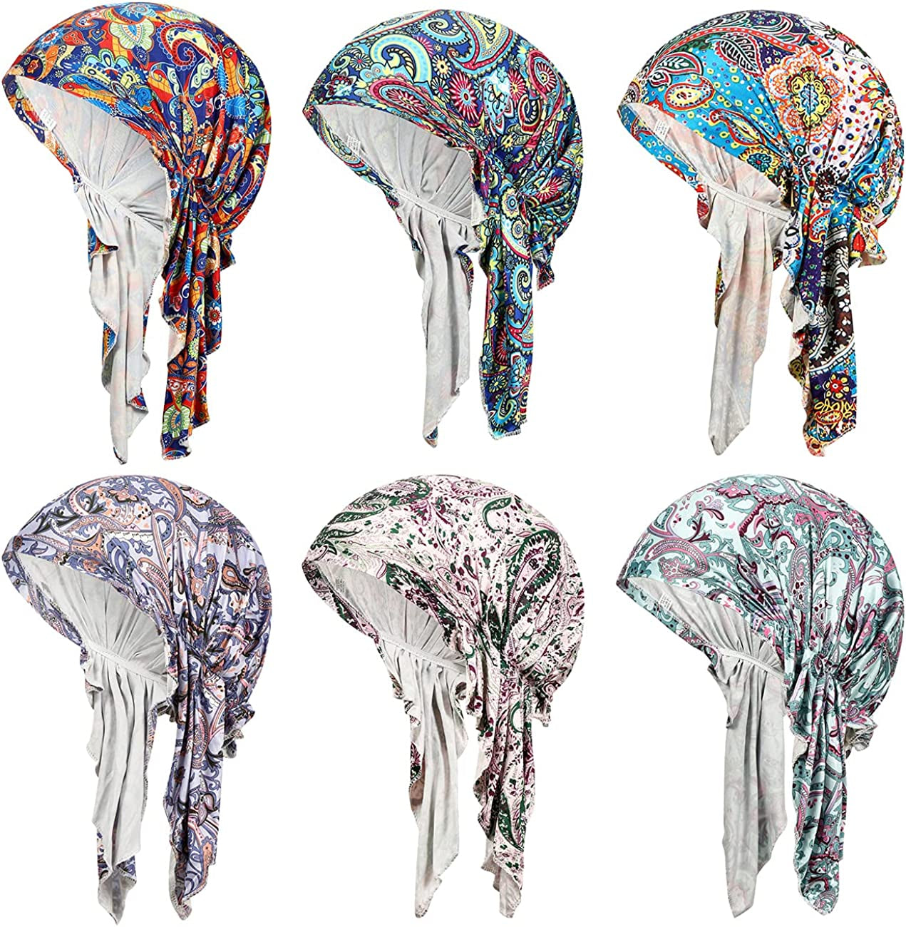 Summer Chemo Scarf Lightweight Silky Beanie Ruffle Cap Cancer Headwear for Womens Apparel & Accessories > Clothing Accessories > Headwear DancMolly Style L  