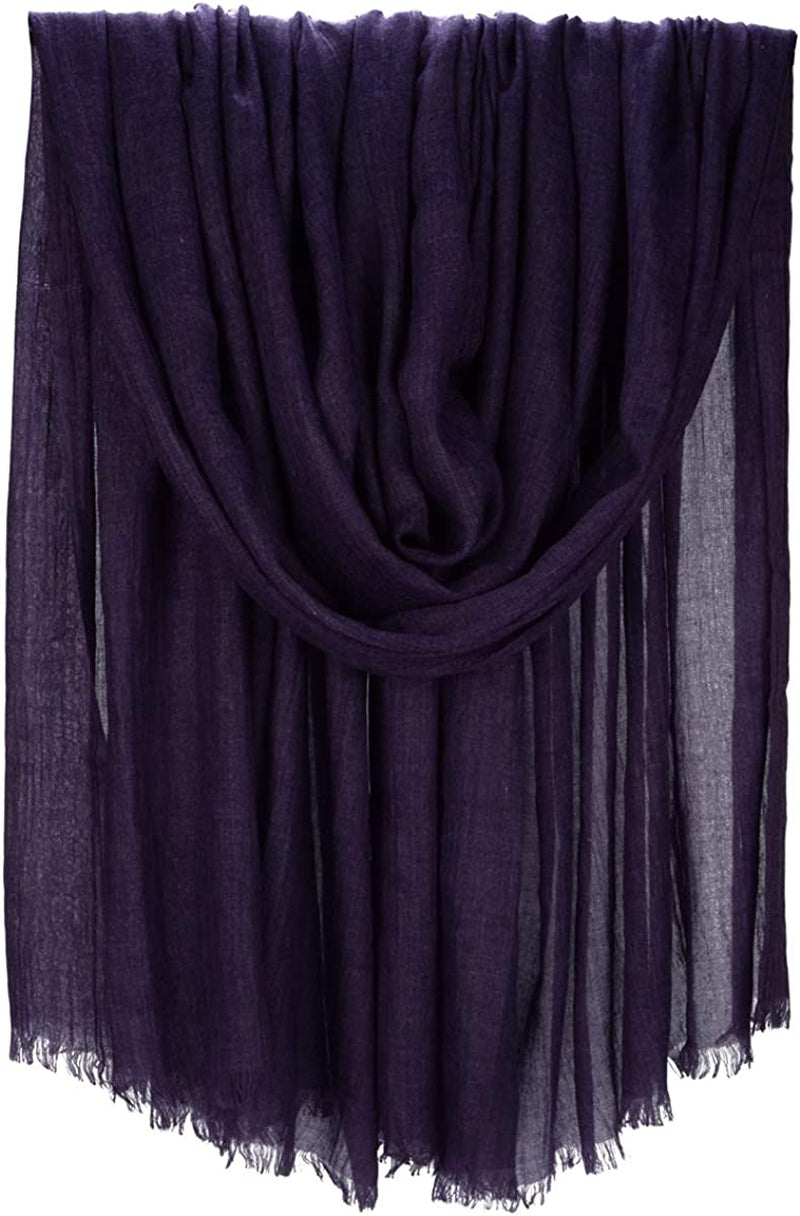 Iristide Women Summer Scarfs Large Long Lightweight Linen Beach Gauze Shawl Wrap 75”×43” Apparel & Accessories > Clothing Accessories > Scarves & Shawls Iristide Purple  