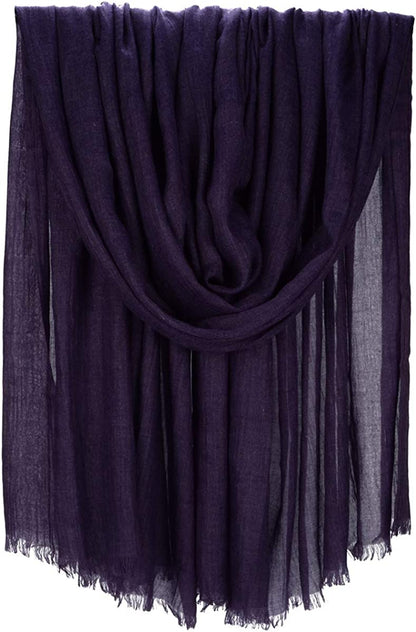 Iristide Women Summer Scarfs Large Long Lightweight Linen Beach Gauze Shawl Wrap 75”×43” Apparel & Accessories > Clothing Accessories > Scarves & Shawls Iristide Purple  