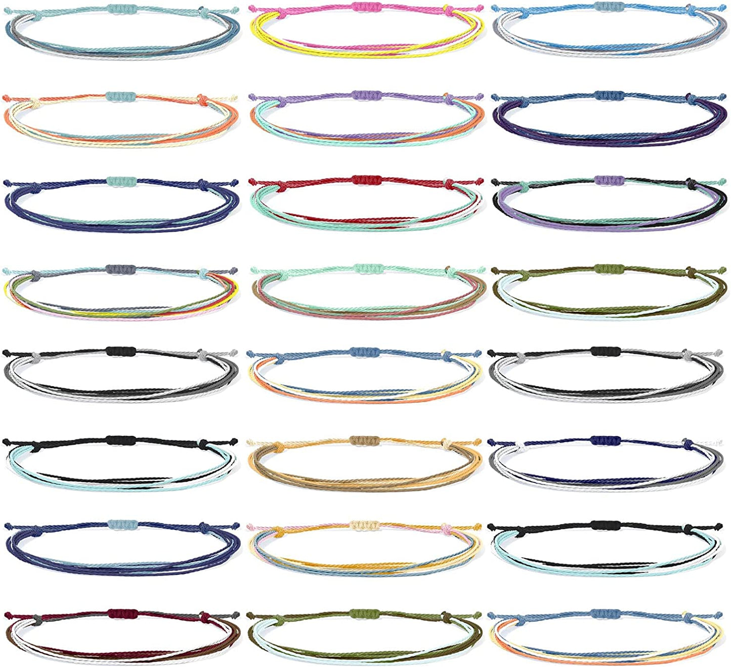Choistily String Bracelets for Teen Girls Waterproof Boho Surfer Bracelets Summer Beach Rope Bracelets for Women Ocean Wave Anklet Bracelet Handmade Friendship Bracelet Apparel & Accessories > Jewelry > Bracelets Choistily 24 Pcs Colorful String Anklet Bracelets  