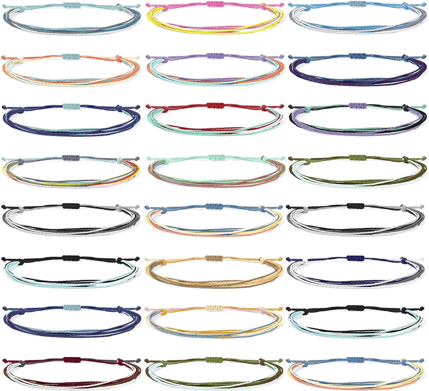 Choistily String Bracelets for Teen Girls Waterproof Boho Surfer Bracelets Summer Beach Rope Bracelets for Women Ocean Wave Anklet Bracelet Handmade Friendship Bracelet Apparel & Accessories > Jewelry > Bracelets Choistily 24 Pcs Colorful String Anklet Bracelets  