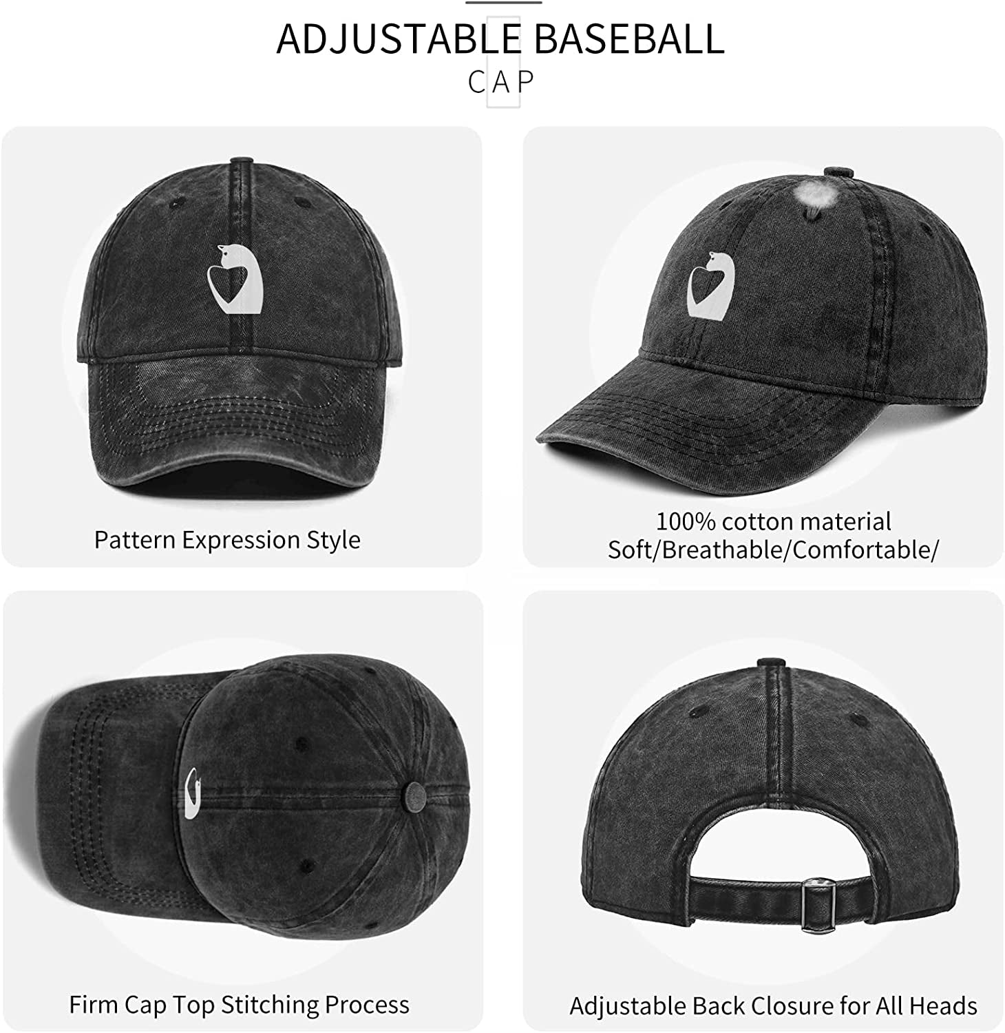 Hats for Women Baseball Cap Black Womens Baseball Caps Gorras Ball Cap Dad Fitted Plain Hat for Men Vintage Adjustable Funny Caps Apparel & Accessories > Clothing Accessories > Hats KLYJI   