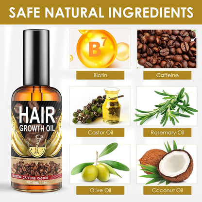 Hair Growth Oil with Biotin, Castor, and Caffeine - 99% Natural Hair Care Serum for Stronger, Thicker, Prevent Hair Loss, Promotes Hair Regrowth, Repairs Hair Follicles, Rid of Itchy and Dry Scalp, Stress Relief & Headaches-50Ml Health & Beauty > Personal Care > Hair Care CENNYO   
