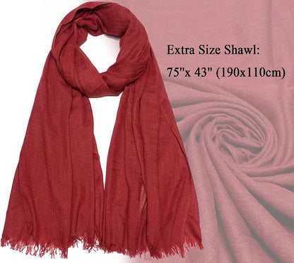Women Summer Scarfs Lightweight Large Long Gauze Shawl Linen Beach Wrap Plain 75”×43” Apparel & Accessories > Clothing Accessories > Scarves & Shawls Gragengs   