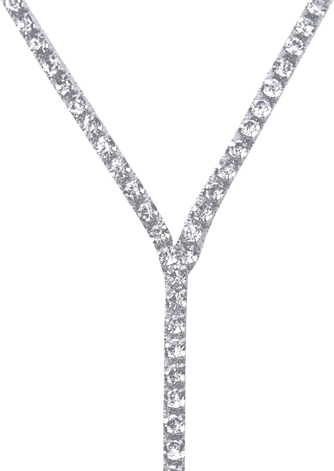 Meekoo 2 Pieces Rhinestone Tassel Choker Necklace Multi-Layer Wide Collar Necklaces Tassel Chain Necklaces for Women Girls Favor Apparel & Accessories > Jewelry > Necklaces meekoo   