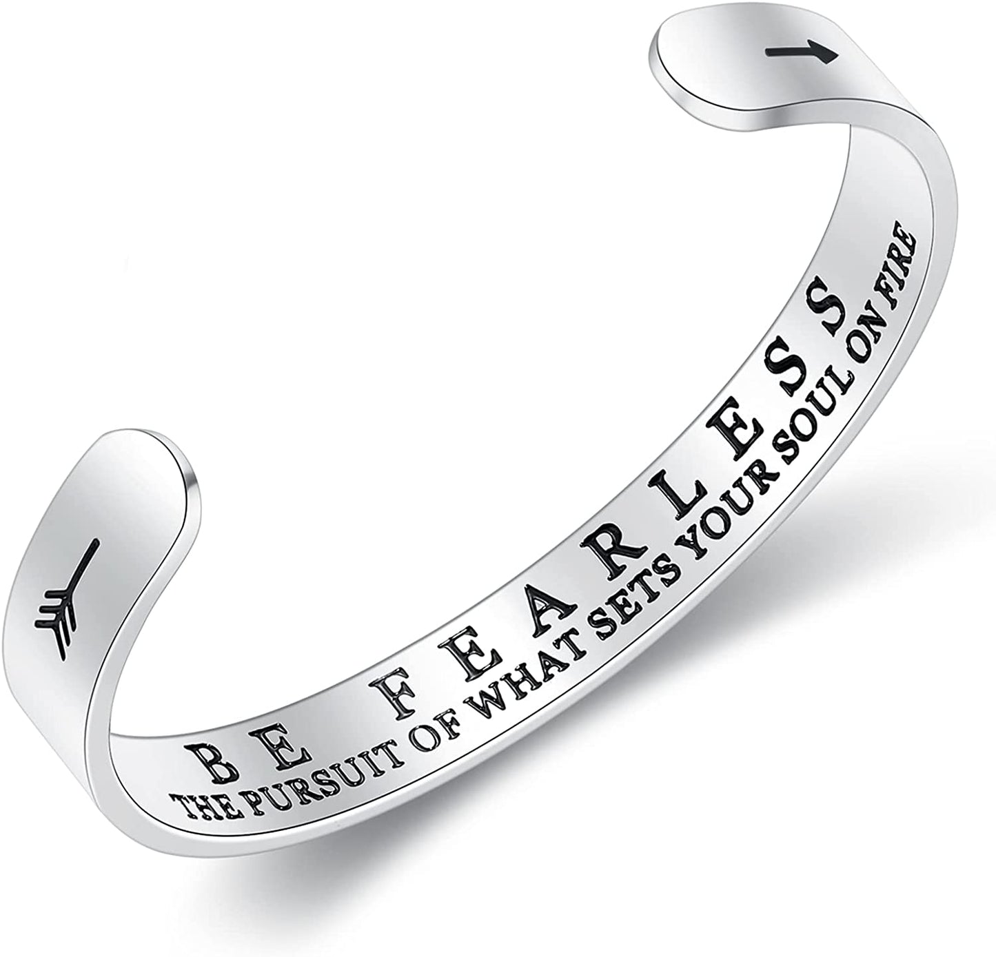 THEMEROL Meaningful Bracelet for Girls Women with Gift Box Birthday Gift for Daughter Sister Mother Best Friend Personalized Mantra Quote Jewelry Gift for Her Apparel & Accessories > Jewelry > Bracelets THEMEROL Be fearless in the pursuit of what sets your soul on fire  