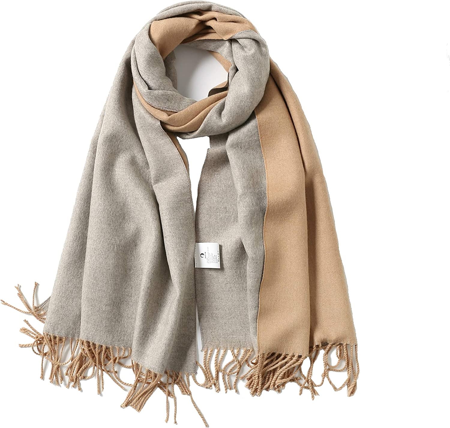 Jeelow Winter Pashmina Blanket Scarfs Shawls Wraps Open Front Poncho Cape for Women Wedding Evening Dresses Apparel & Accessories > Clothing Accessories > Scarves & Shawls Jeelow Apricot Light Grey  