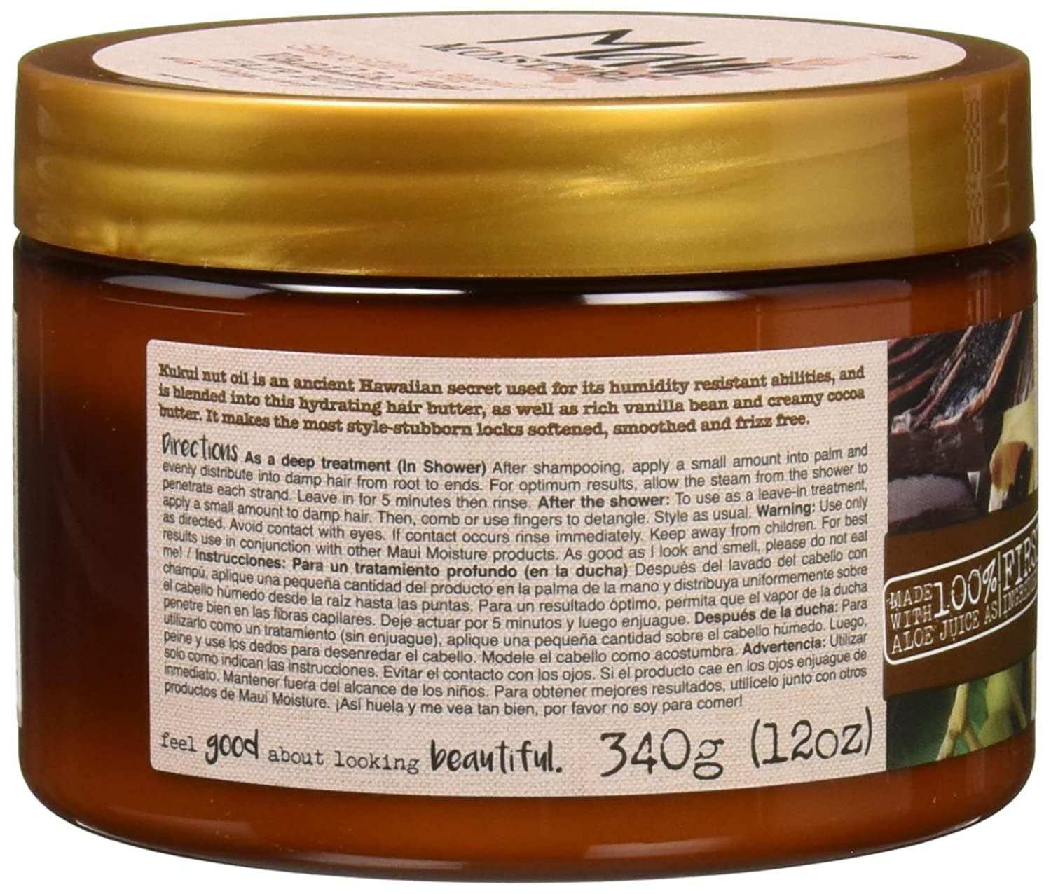 Maui Moisture Smooth & Repair Vanilla Bean Anti-Frizz Hair Butter Treatment, Coconut, 12 Ounce Health & Beauty > Personal Care > Hair Care Maui Moisture   