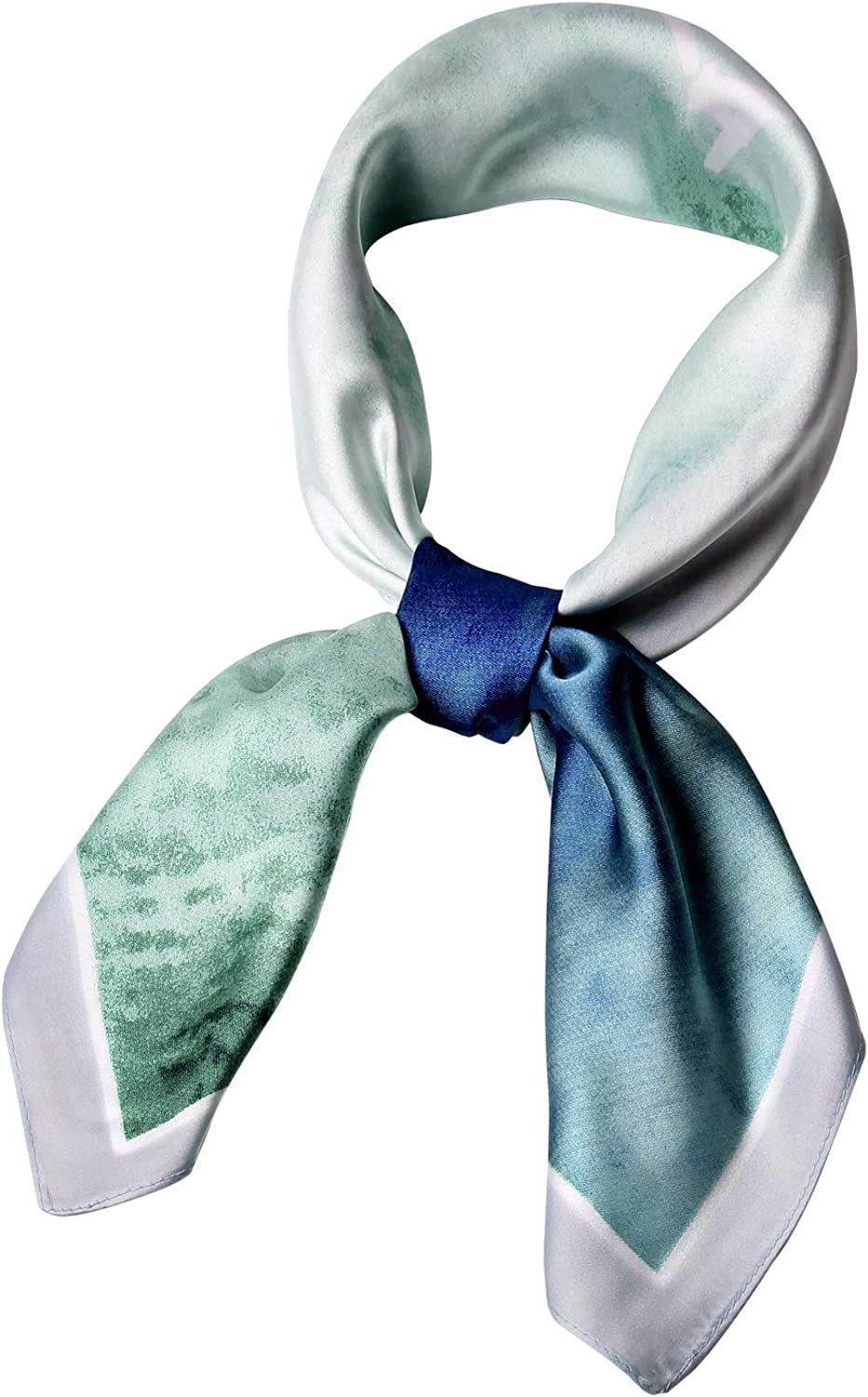 Women'S Fashion Soft Large Satin Square Chiffon Polyester Scarf Set Head Neck Multiuse Solid Colors Available Apparel & Accessories > Clothing Accessories > Bandanas & Headties Persmileful S9 Blue  