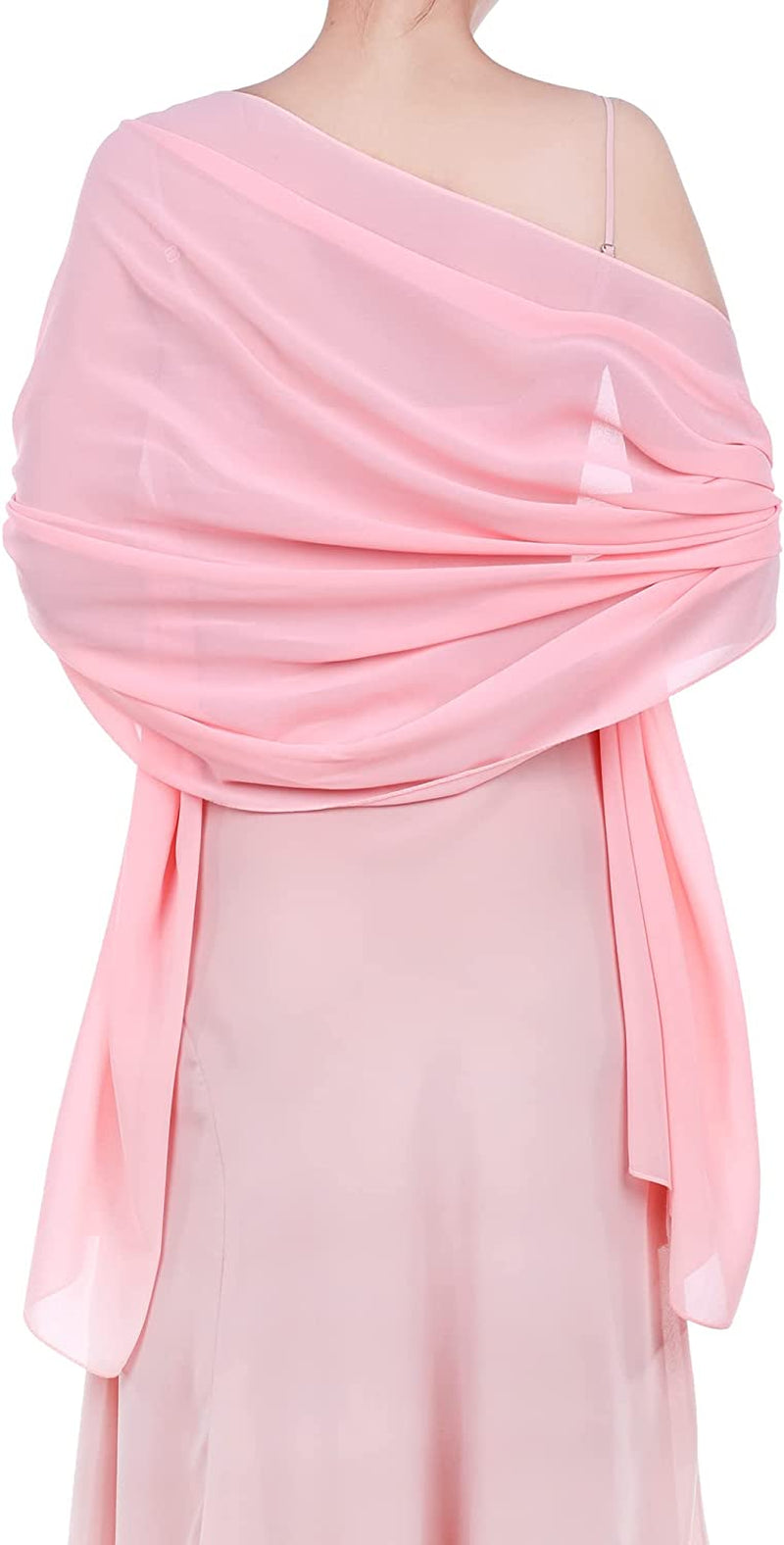 WILLBOND Womens Shawl Chiffon Bridal Evening Soft Wrap Scarf, Chiffon Scarf Ribbon Scarf Satin Scarf for Women and Girls Apparel & Accessories > Clothing Accessories > Scarves & Shawls Willbond Pink Common size 