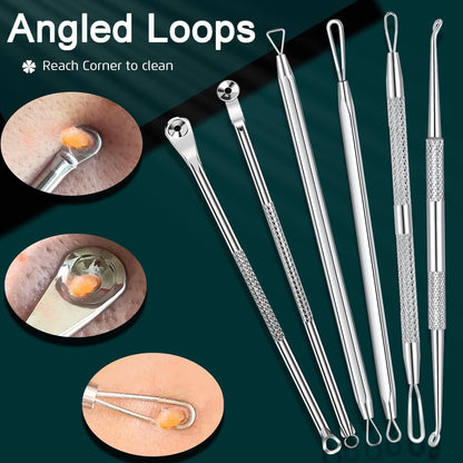 22PCS Blackhead Remover Tools, Acne Blemish Removal, Pimple Popper Extractor, Comedone Whitehead Zit Tweezers, Stainless Steel with Metal Case Health & Beauty > Personal Care > Cosmetics > Cosmetic Tools > Skin Care Tools THEDEFOL   
