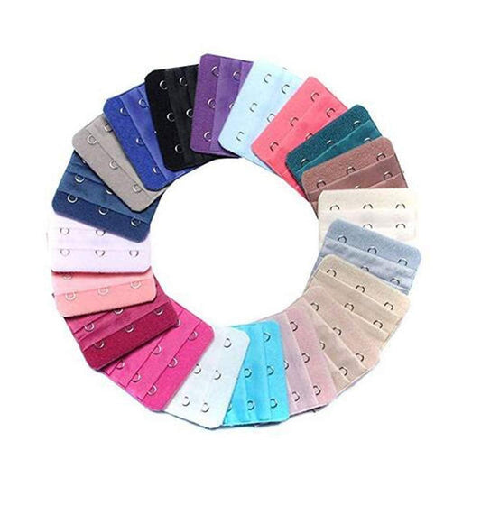 22Pcs Women Ladies Assorted Colors 3-Hook 3 Rows Spacing Bra Extender Extension Hooks Strap
