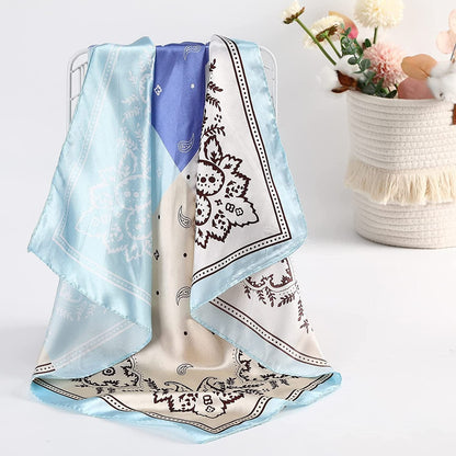 23.6 Inches Satin Head Scarves for Women 4PCS Square Silk like Hair Scarves Silk Hair Bandanas Apparel & Accessories > Clothing Accessories > Bandanas & Headties AWAYTR   