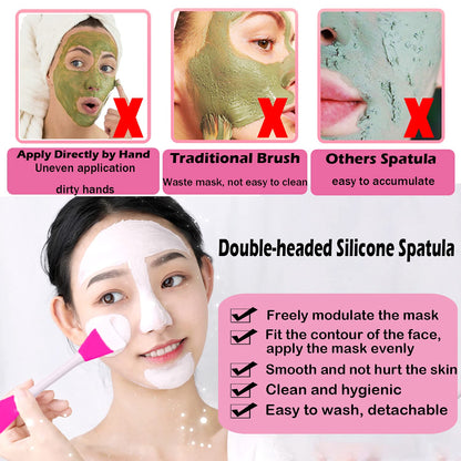 Rampula Mask Applicator Silicone Face Brush Face Mud Cream,Clay Mask,Diy,Modeling Mask Brushes DIY Mud Mixing Spatula Double-End Handheld Scoop Skin Care Make up Foundation Gel Cosmetic Tool Health & Beauty > Personal Care > Cosmetics > Cosmetic Tools > Makeup Tools RamPula   