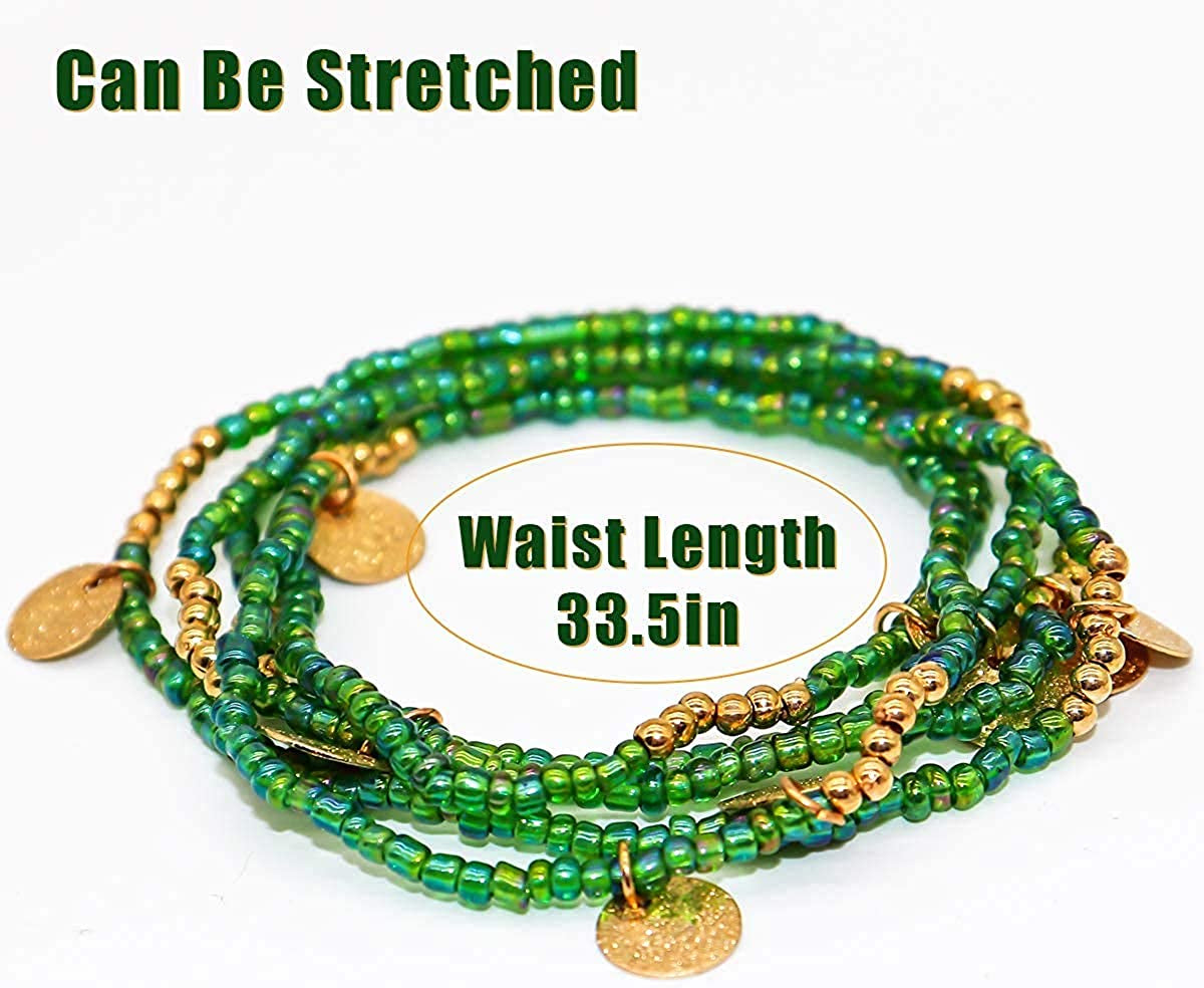 Waist Bead Chains Boho Beads Waist Chains，African Waist Bead Body Chain，Summer Jewelry Waist Bead Set，Elastic Colorful Beaded Belly Chain，Beach Bikini Belly Chains for Women and Girls. Apparel & Accessories > Jewelry > Body Jewelry weile   