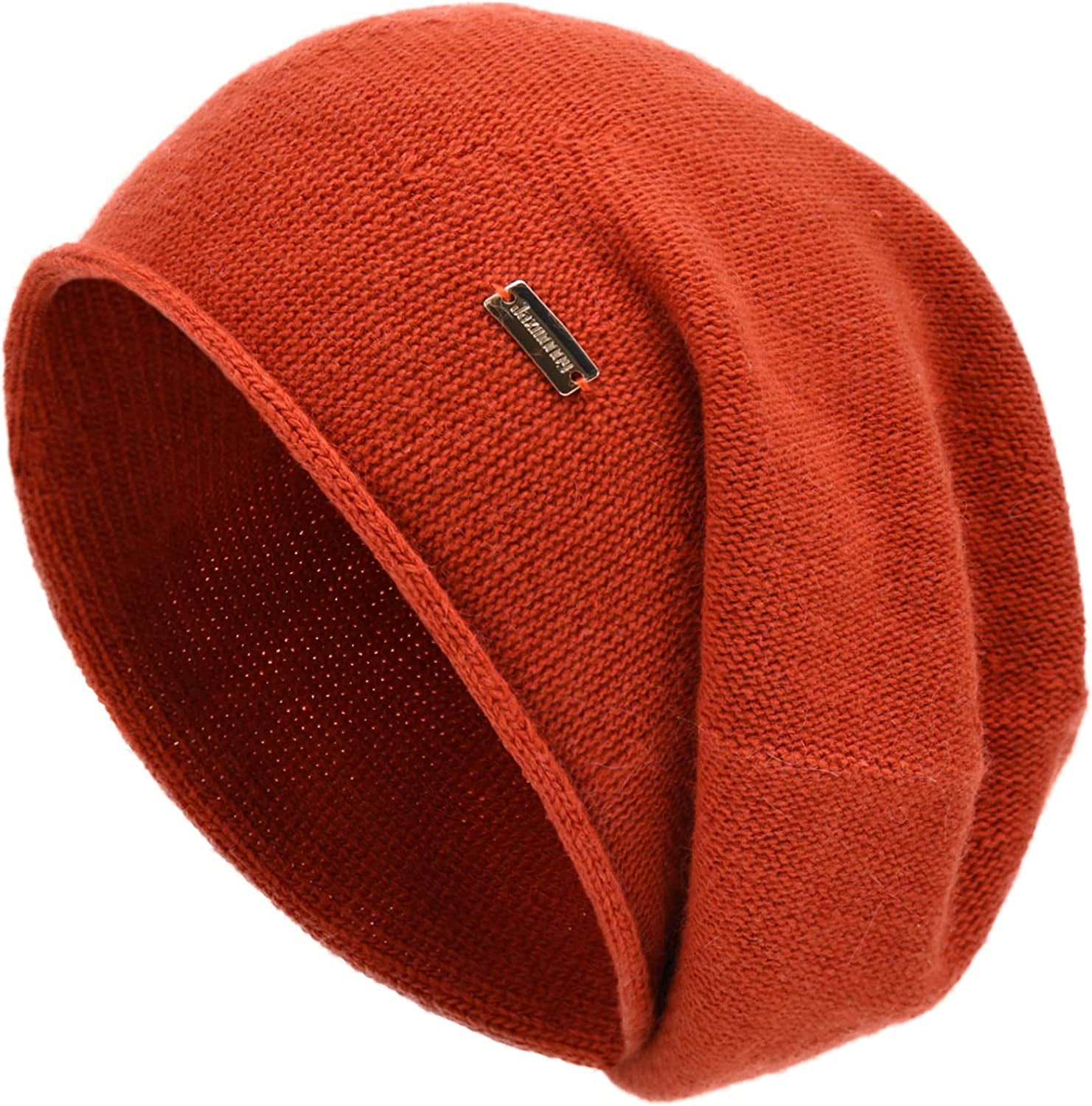Jaxmonoy Cashmere Slouchy Knit Beanie Hat for Women Winter Soft Warm Ladies Wool Knitted Skull Beanies Cap Apparel & Accessories > Clothing Accessories > Hats jaxmonoy Brick  