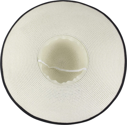 Muryobao Womens Sun Straw Hat Wide Brim UV UPF 50 Summer Hat Foldable Roll up Floppy Beach Cap for Women Apparel & Accessories > Clothing Accessories > Hats Muryobao   