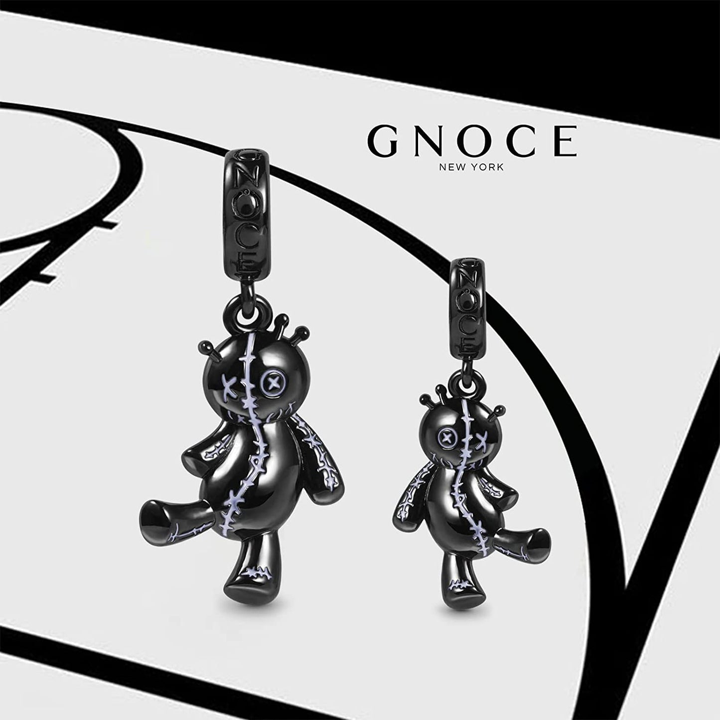 GNOCE Voodoo Doll Pendant Charm 925 Sterling Silver Dangle Bead Charms for Women Bracelet/Necklace Halloween Gifts for Girls Wife Daughter Apparel & Accessories > Jewelry > Bracelets GNOCE   