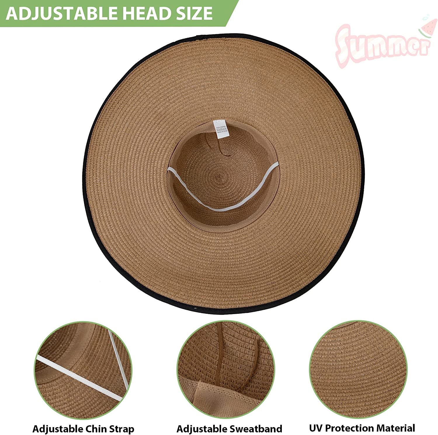 Sun Hats for Women Wide Brim Summer Beach Hats for Women Foldable Travel Straw UV Protection Apparel & Accessories > Clothing Accessories > Hats Sierry   