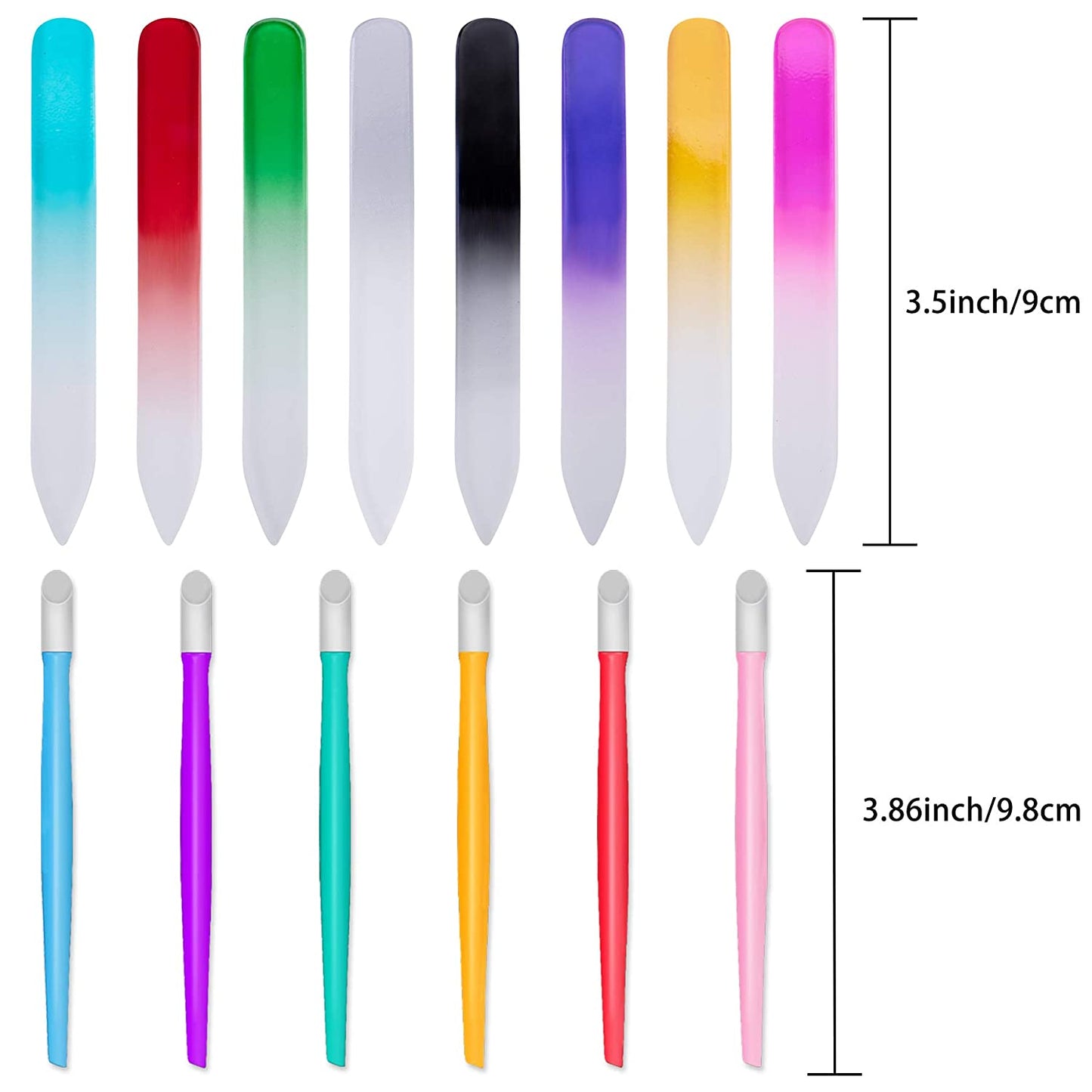 BQTQ 42 Pieces Glass Nail Files Rubber Nail Cuticle Pusher Set Fingernail Files Nail Care Manicure Set for Natural Nail Tools Health & Beauty > Personal Care > Cosmetics > Cosmetic Tools > Nail Tools BQTQ   