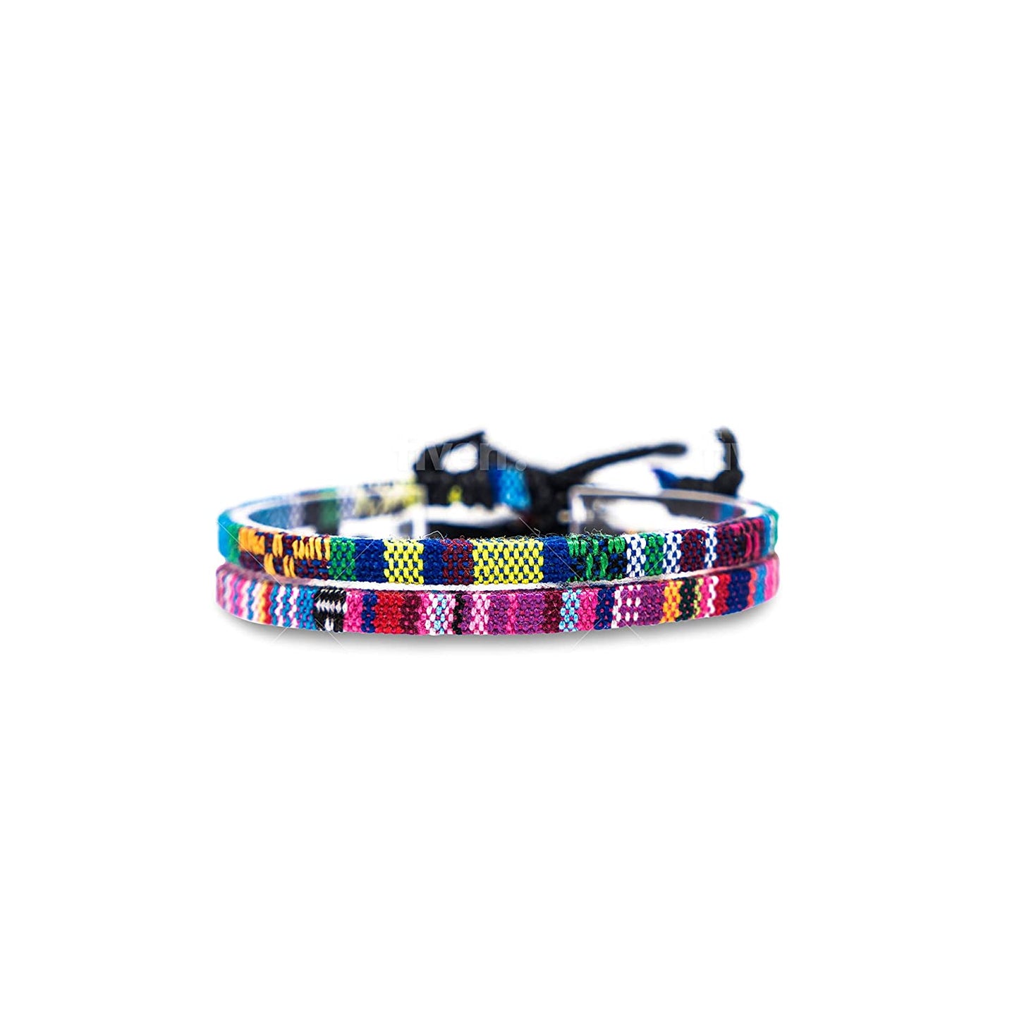 Surfer Beach Bracelet Set Men & Women - Braided Boho Summer Bracelets - Handmade Festival Jewelry - 100% Waterproof & Adjustable - Friendship Gift - Ethnic Hippie Style (Black & Ruby Red) Apparel & Accessories > Jewelry > Bracelets Made by Nami Pink & Turquoise  
