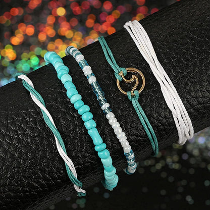 Cliory Boho Turquoise Anklets Beaded Ankle Bracelet Beach Wave Foot Chain for Women and Girls Apparel & Accessories > Jewelry > Anklets Cliory   