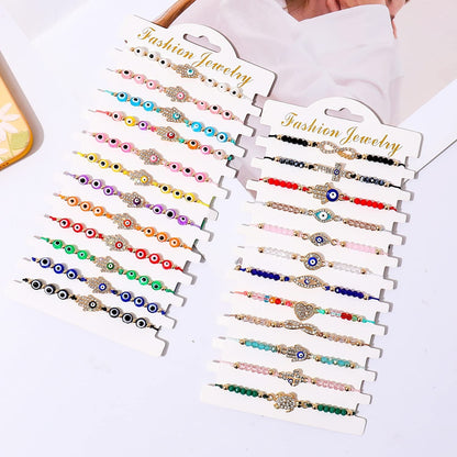 24/12 Pcs Evil Eye Bracelets Mexican Bracelets Hamsa Bracelet Set Protection Mal De Ojo Bracelets Gold Evil Eye Anklets Jewelry Gift for Women Girls Boys Apparel & Accessories > Jewelry > Bracelets Bovemee   