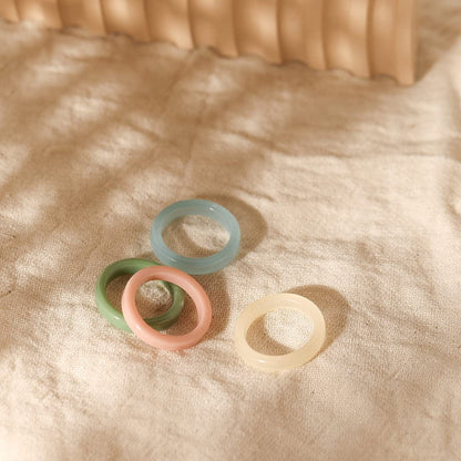 24-30Pcs Resin Rings, Plastic Rings Acrylic Rings for Women Teen Girls, Chunky Aesthetic Trendy Colorful Cute Stackable Jewelry, Bulk Rings, Statement Dome Thick Rings, Giftable Set Size 6 7 8 9