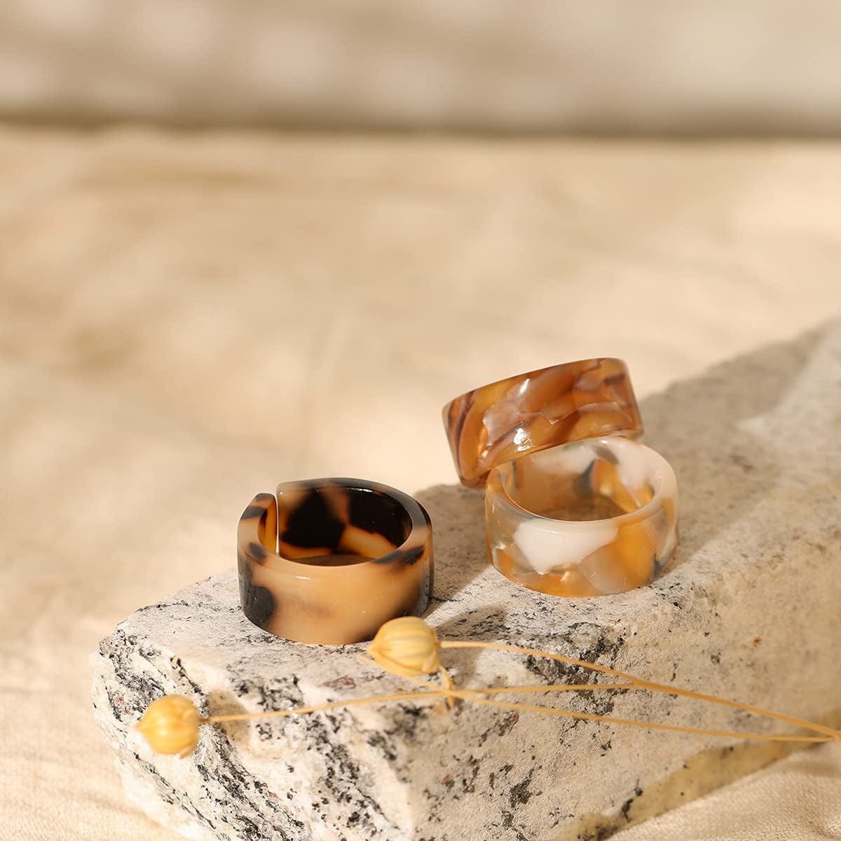 24-30Pcs Resin Rings, Plastic Rings Acrylic Rings for Women Teen Girls, Chunky Aesthetic Trendy Colorful Cute Stackable Jewelry, Bulk Rings, Statement Dome Thick Rings, Giftable Set Size 6 7 8 9