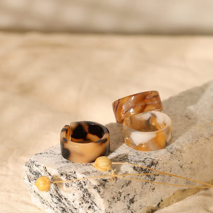 24-30Pcs Resin Rings, Plastic Rings Acrylic Rings for Women Teen Girls, Chunky Aesthetic Trendy Colorful Cute Stackable Jewelry, Bulk Rings, Statement Dome Thick Rings, Giftable Set Size 6 7 8 9