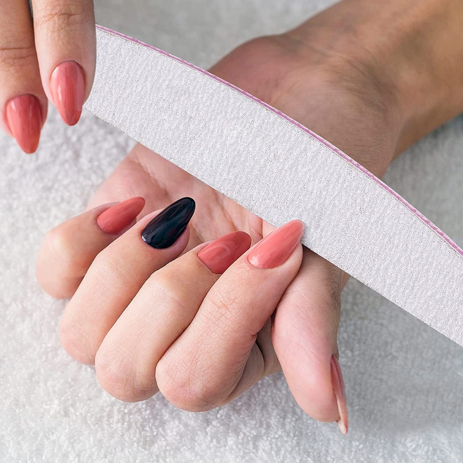24 Counts Nail File and Buffer Set with 100/180 Grit Coarse Emery Board 3/4 Way Nail Polish Buffer Professional Manicure Tools Health & Beauty > Personal Care > Cosmetics > Cosmetic Tools > Nail Tools BTYMS   