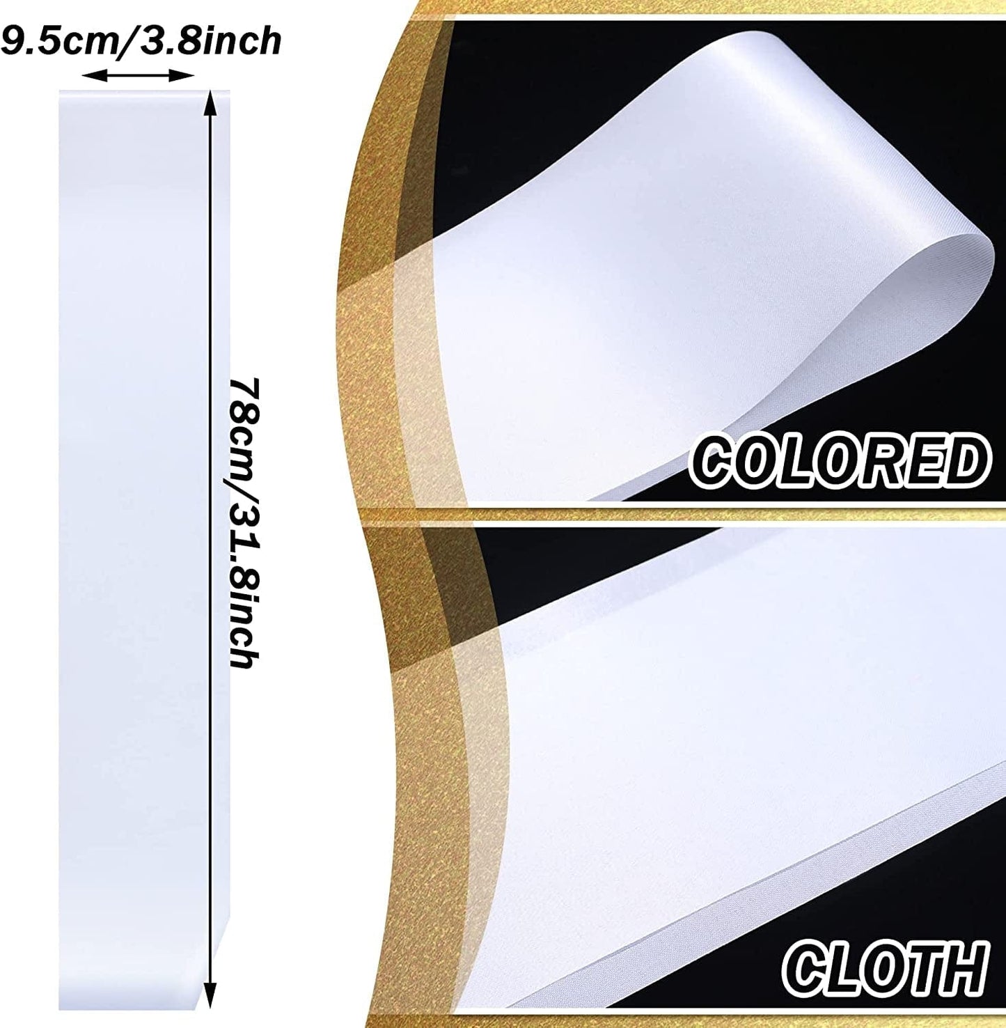 24 Packs Blank Satin Sashes White Sashes Satin Blank Sashes to Decorate Party DIY Sashes for Pageants Bride Baby Shower Beauty Pageant Graduation Weeding Birthday Party Apparel & Accessories > Clothing Accessories > Sashes Geyoga   