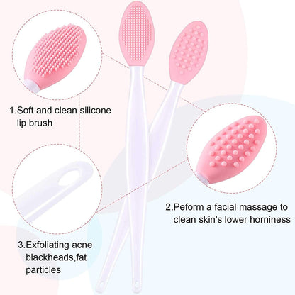 24 Pieces Double-Sided Silicone Exfoliating Lip Brush Brush Silicone Facial Scrubber Exfoliator Set Silicone Facial Cleaning Tool for DIY Facial Skin Care Health & Beauty > Personal Care > Cosmetics > Cosmetic Tools > Skin Care Tools Patelai   