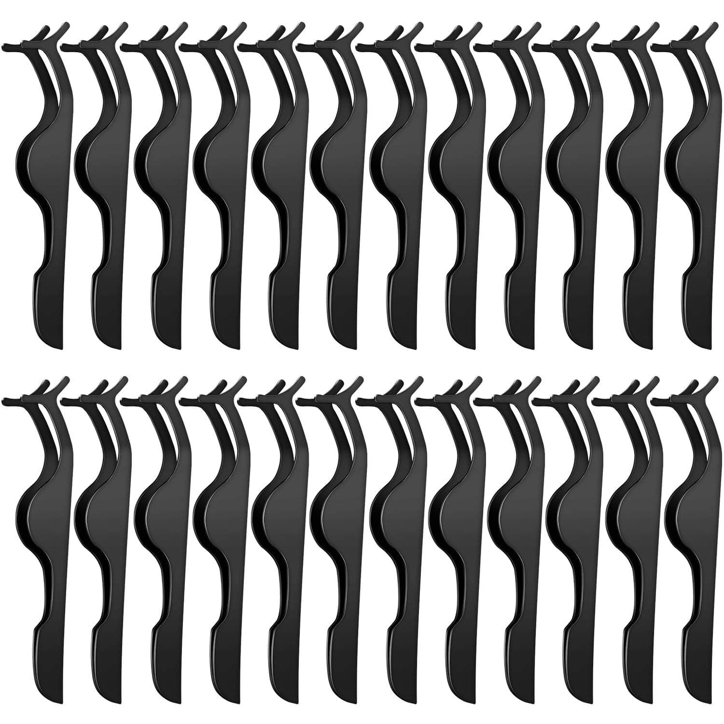 24 Pieces False Eyelashes Applicator Tool Stainless Steel Eyelash Extension Tweezers Remover Clip Tweezers Nipper Eyelash Auxiliary Clip for Women Girls Makeup Application and Removal (Black) Health & Beauty > Personal Care > Cosmetics > Cosmetic Tools > Makeup Tools Honoson Black  