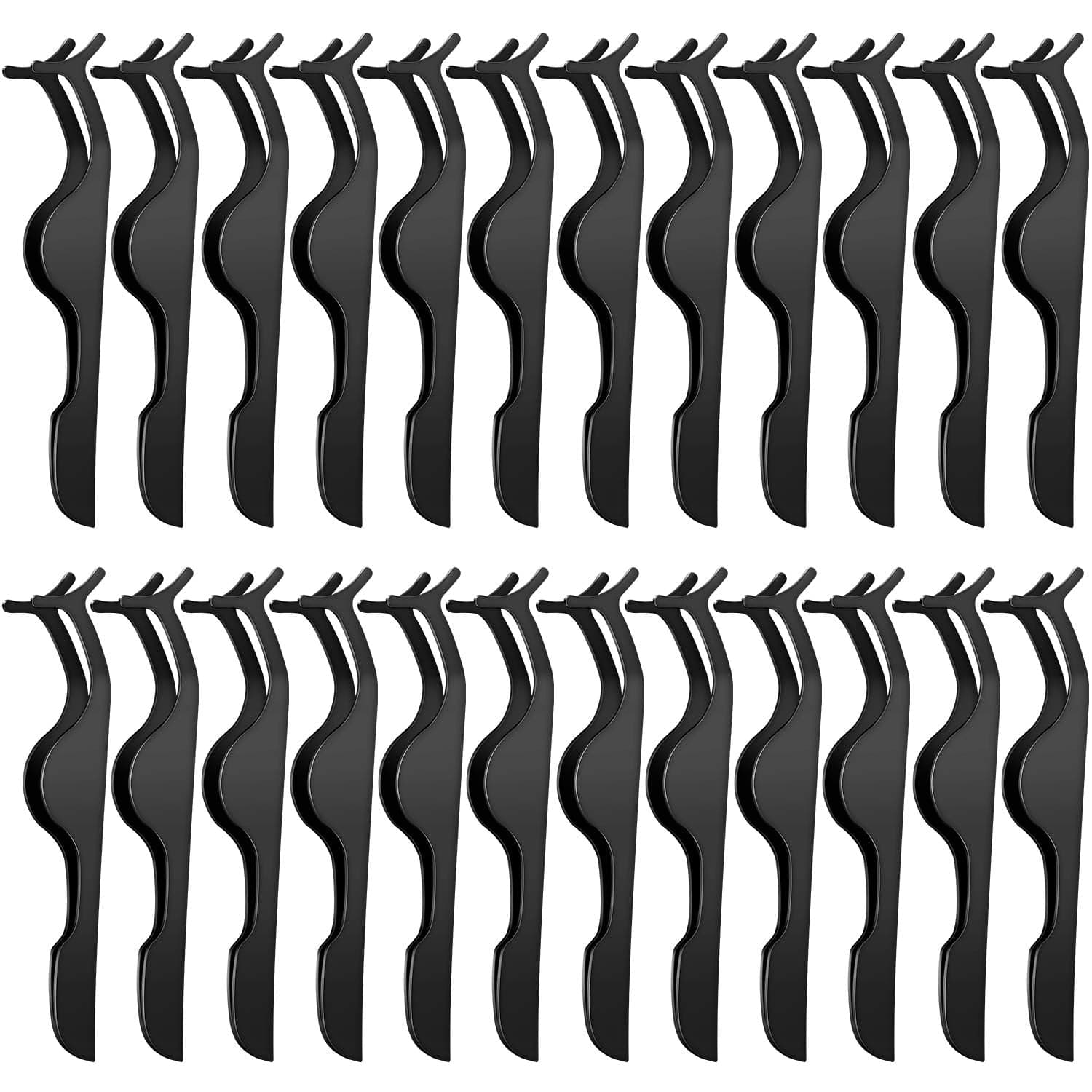 24 Pieces False Eyelashes Applicator Tool Stainless Steel Eyelash Extension Tweezers Remover Clip Tweezers Nipper Eyelash Auxiliary Clip for Women Girls Makeup Application and Removal (Black) Health & Beauty > Personal Care > Cosmetics > Cosmetic Tools > Makeup Tools Honoson Black  