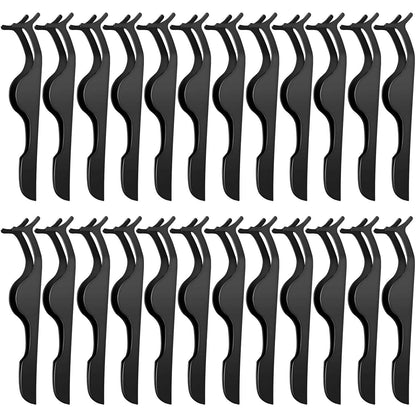 24 Pieces False Eyelashes Applicator Tool Stainless Steel Eyelash Extension Tweezers Remover Clip Tweezers Nipper Eyelash Auxiliary Clip for Women Girls Makeup Application and Removal (Black) Health & Beauty > Personal Care > Cosmetics > Cosmetic Tools > Makeup Tools Honoson Black  