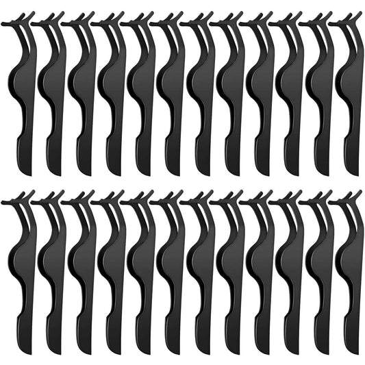 24 Pieces False Eyelashes Applicator Tool Stainless Steel Eyelash Extension Tweezers Remover Clip Tweezers Nipper Eyelash Auxiliary Clip for Women Girls Makeup Application and Removal (Black) Health & Beauty > Personal Care > Cosmetics > Cosmetic Tools > Makeup Tools Honoson Black  