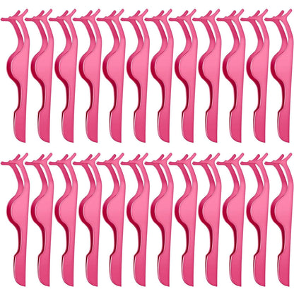 24 Pieces False Eyelashes Applicator Tool Stainless Steel Eyelash Extension Tweezers Remover Clip Tweezers Nipper Eyelash Auxiliary Clip for Women Girls Makeup Application and Removal (Black) Health & Beauty > Personal Care > Cosmetics > Cosmetic Tools > Makeup Tools Honoson Pink  