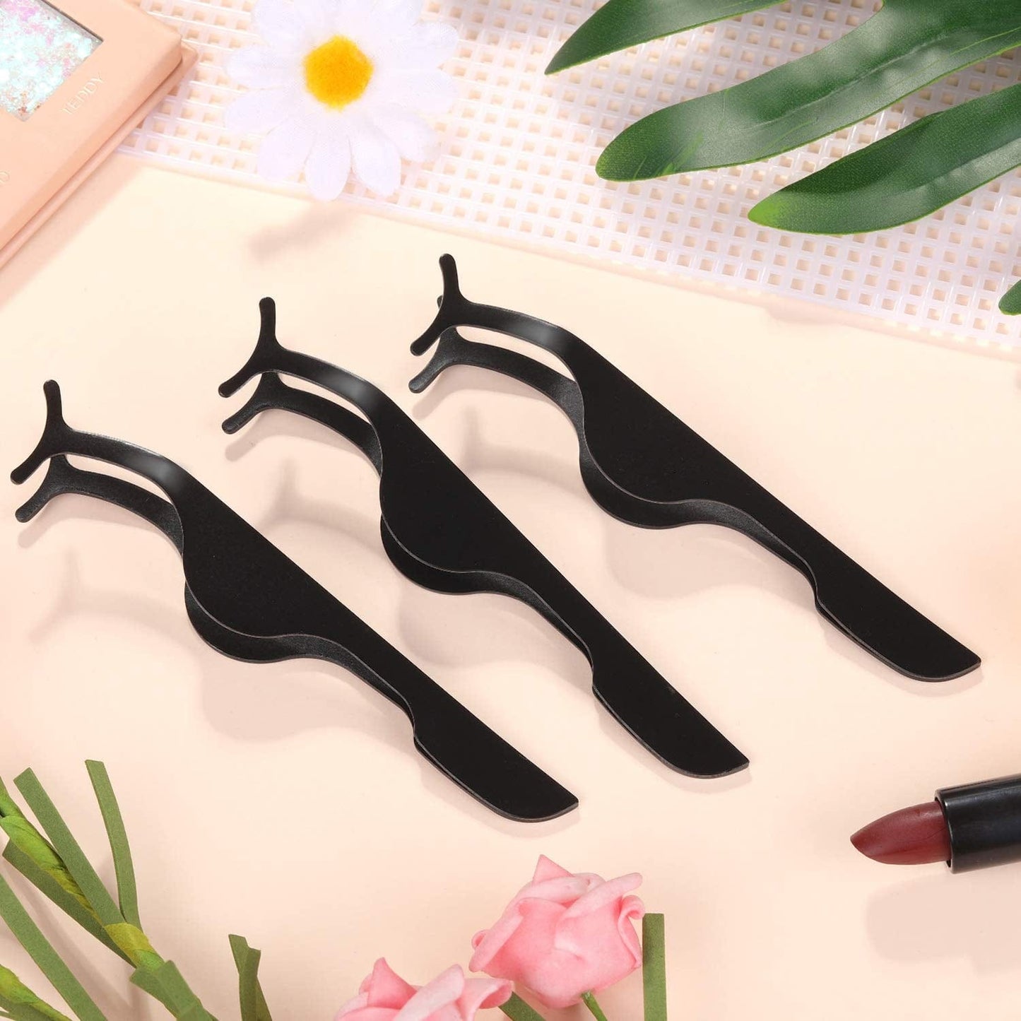 24 Pieces False Eyelashes Applicator Tool Stainless Steel Eyelash Extension Tweezers Remover Clip Tweezers Nipper Eyelash Auxiliary Clip for Women Girls Makeup Application and Removal (Black) Health & Beauty > Personal Care > Cosmetics > Cosmetic Tools > Makeup Tools Honoson   