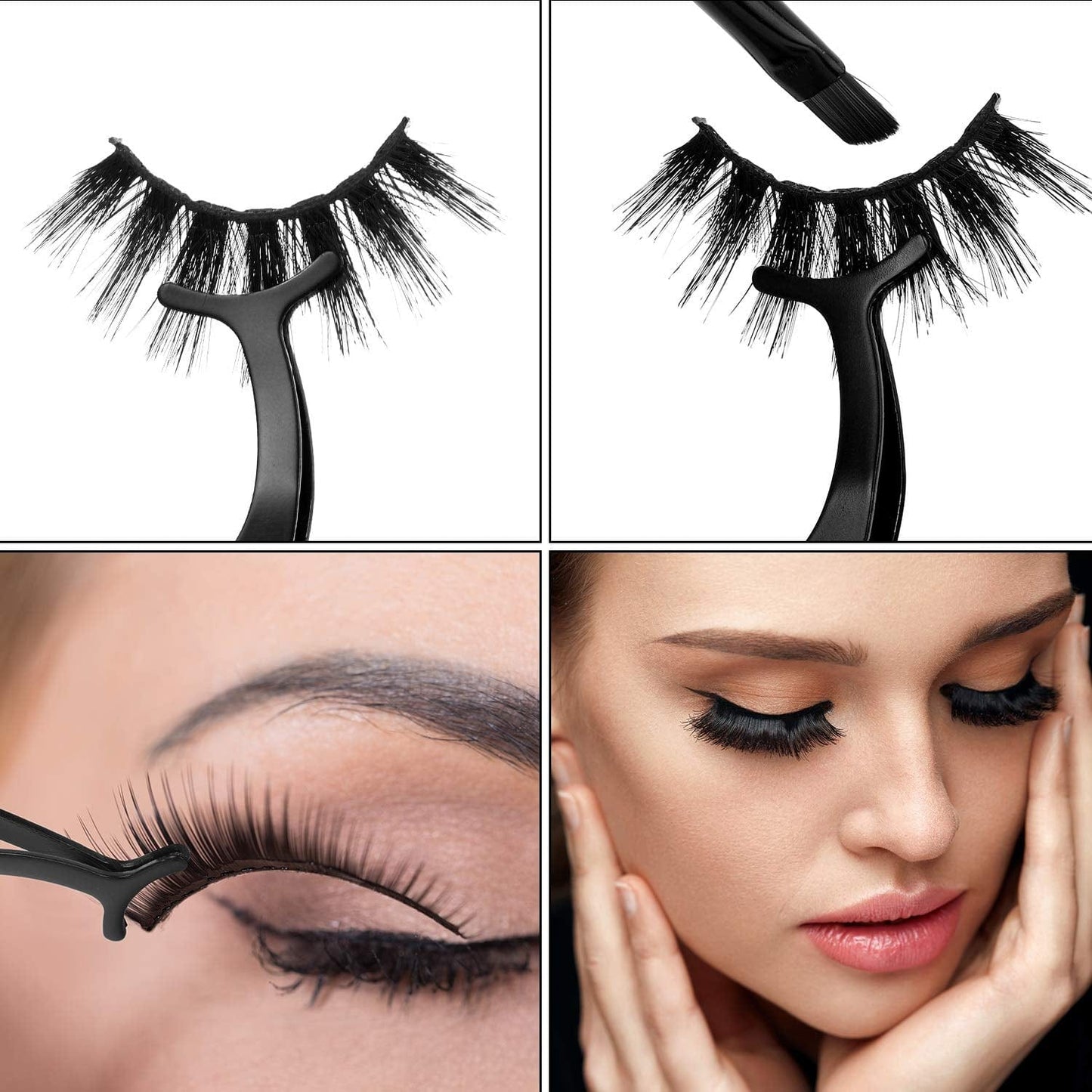 24 Pieces False Eyelashes Applicator Tool Stainless Steel Eyelash Extension Tweezers Remover Clip Tweezers Nipper Eyelash Auxiliary Clip for Women Girls Makeup Application and Removal (Black) Health & Beauty > Personal Care > Cosmetics > Cosmetic Tools > Makeup Tools Honoson   