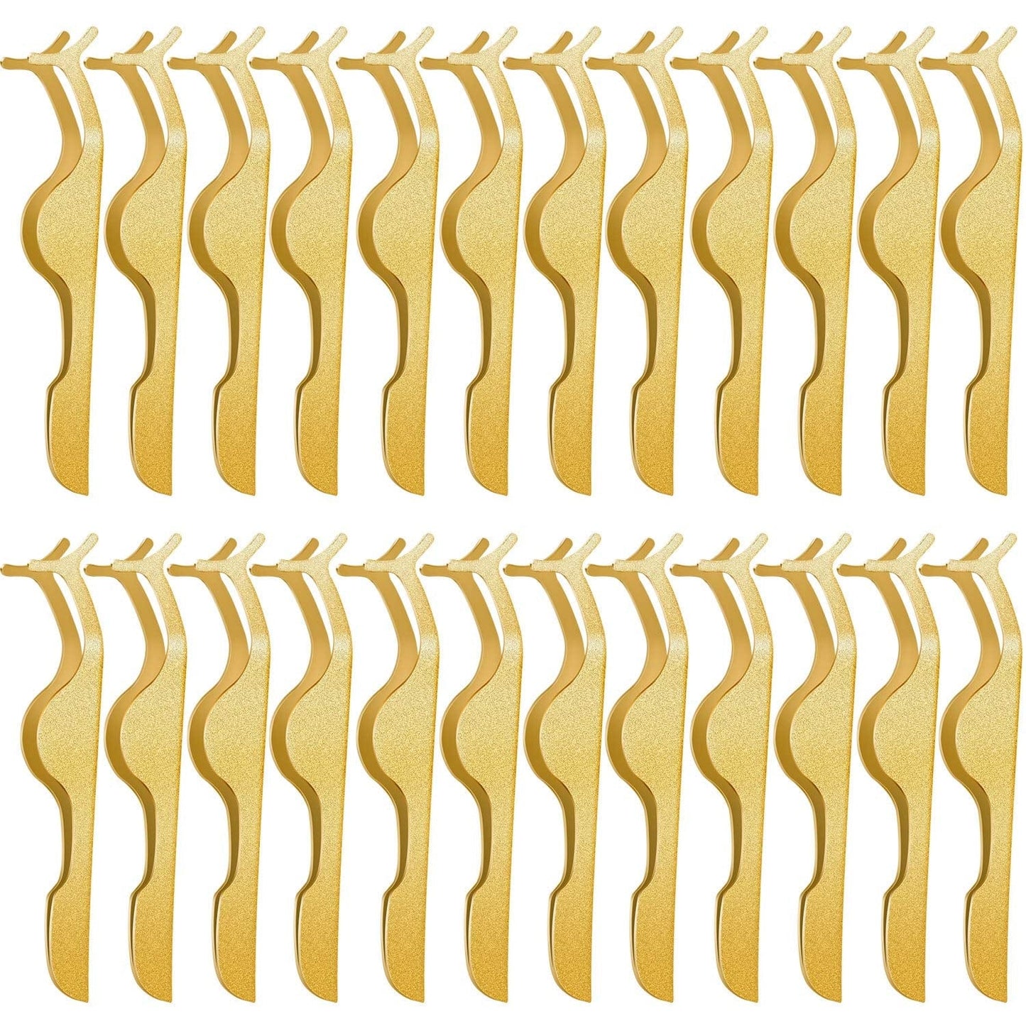 24 Pieces False Eyelashes Applicator Tool Stainless Steel Eyelash Extension Tweezers Remover Clip Tweezers Nipper Eyelash Auxiliary Clip for Women Girls Makeup Application and Removal (Black) Health & Beauty > Personal Care > Cosmetics > Cosmetic Tools > Makeup Tools Honoson Gold  