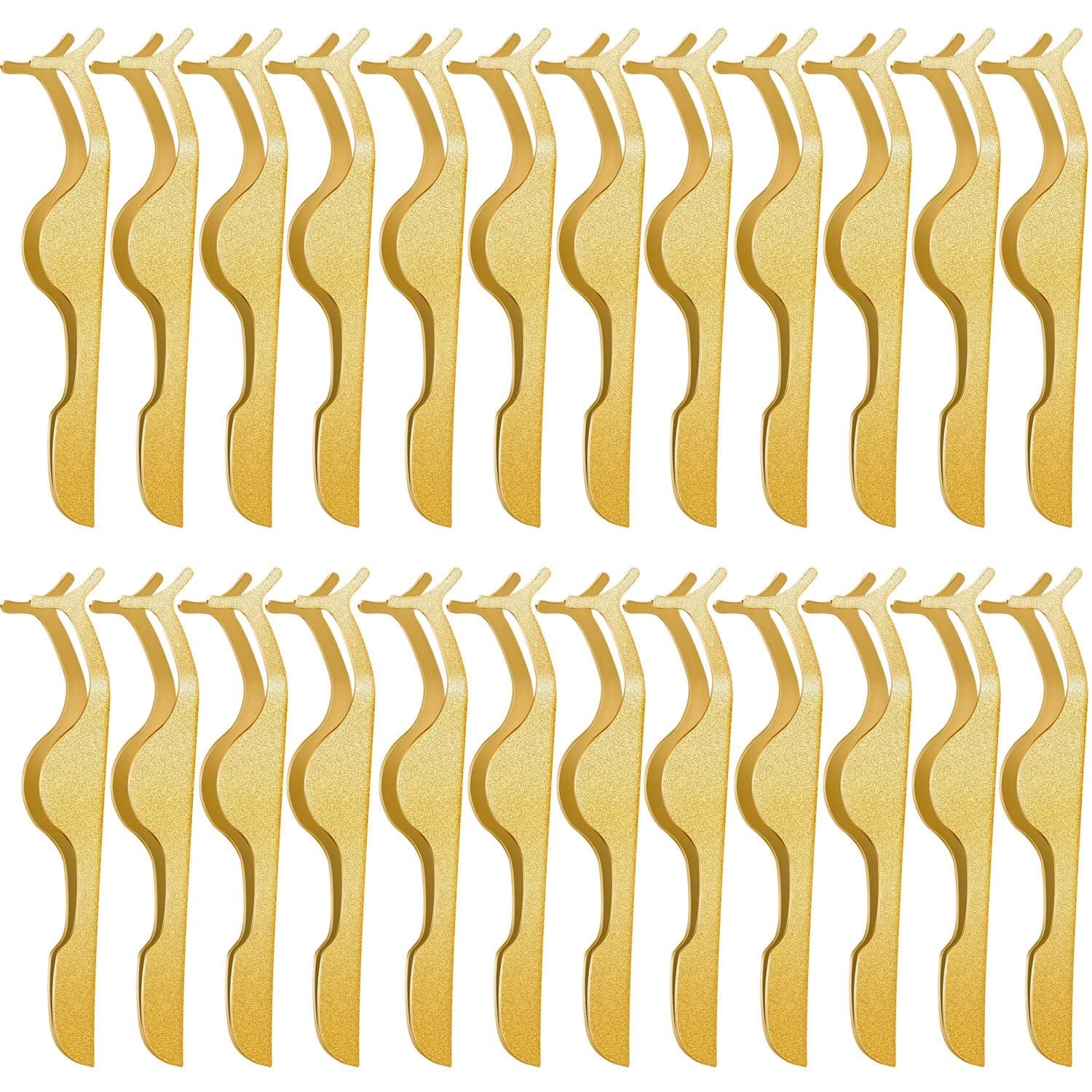 24 Pieces False Eyelashes Applicator Tool Stainless Steel Eyelash Extension Tweezers Remover Clip Tweezers Nipper Eyelash Auxiliary Clip for Women Girls Makeup Application and Removal (Black) Health & Beauty > Personal Care > Cosmetics > Cosmetic Tools > Makeup Tools Honoson Gold  