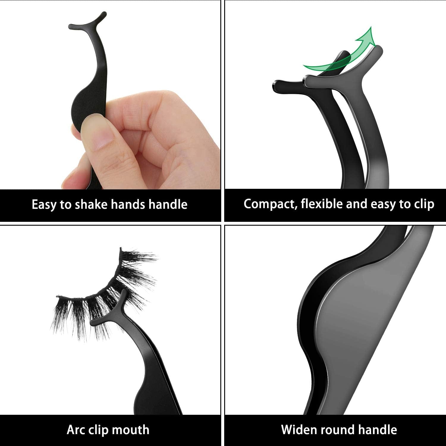 24 Pieces False Eyelashes Applicator Tool Stainless Steel Eyelash Extension Tweezers Remover Clip Tweezers Nipper Eyelash Auxiliary Clip for Women Girls Makeup Application and Removal (Black) Health & Beauty > Personal Care > Cosmetics > Cosmetic Tools > Makeup Tools Honoson   