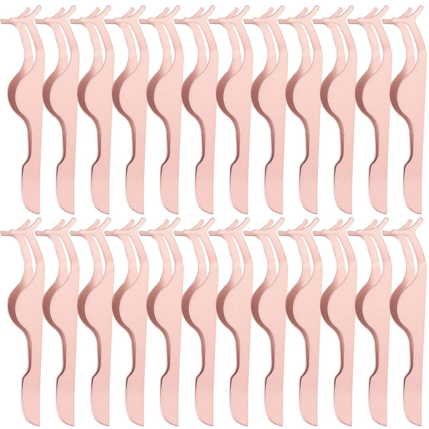 24 Pieces False Eyelashes Applicator Tool Stainless Steel Eyelash Extension Tweezers Remover Clip Tweezers Nipper Eyelash Auxiliary Clip for Women Girls Makeup Application and Removal (Black) Health & Beauty > Personal Care > Cosmetics > Cosmetic Tools > Makeup Tools Honoson Rose Gold  
